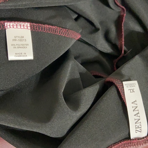 High Waist Faux Leather Leggings Burgundy - Picture 7 of 7